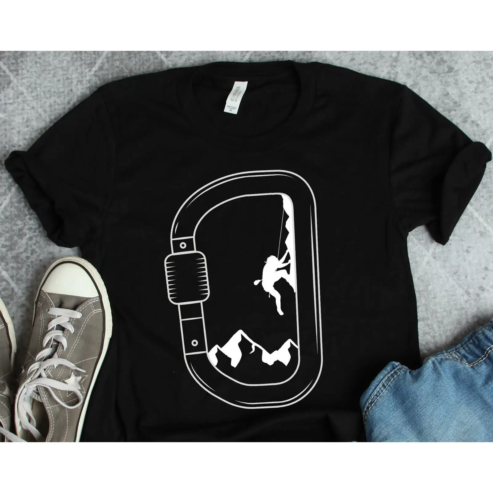 Outdoor Adventure Enthusiast - Rock Climbing Carabiner T Shirt Mountain