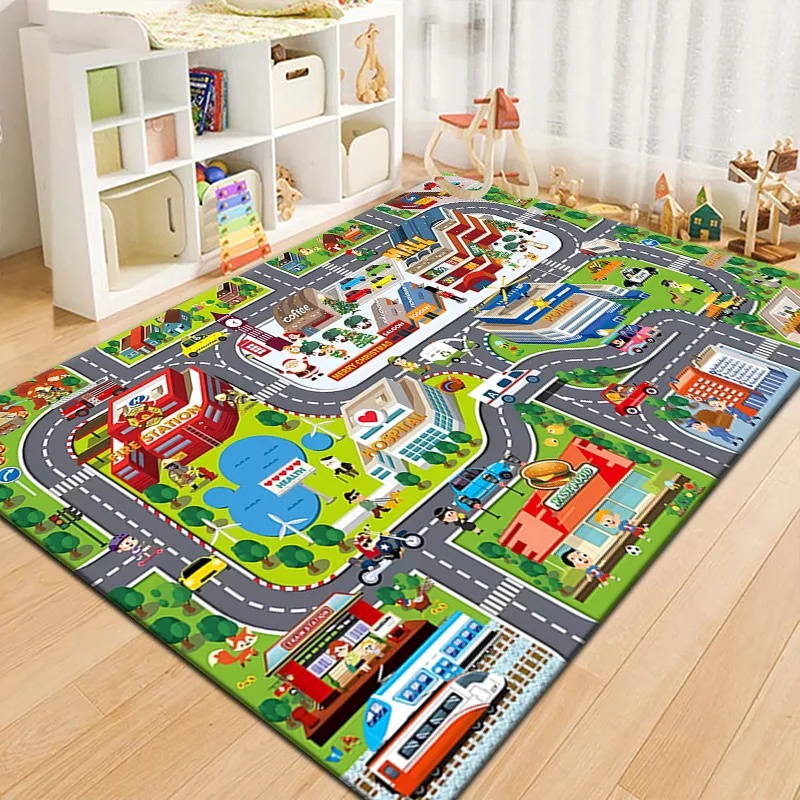 Outdoor Adventure With Kids - Colorful Kids City Map Play Mat